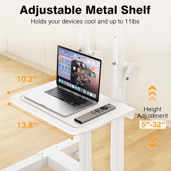 Mobile TV Stand Rolling TV Cart Floor Stand - Image 6