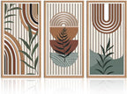 IARTTOP Framed Boho Mid-century Modern Wood Wall Art 16x32 Inch Large Bohemian by IARTTOP