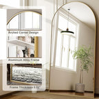 HARRITPURE 71"x30" Arched Full Length Mirror Free Standing Leaning Hanging - Image 4