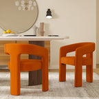 RIVOVA Modern Barrel Dining Chairs Set of 2, Velvet Upholstered Accent Side by RIVOVA
