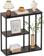 WOHOMO Console Table, 31.5'' x 31.5'' Black Industrial Sofa Table by WOHOMO