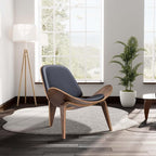 Furgle Mid Century Modern Shell Lounge Chair, PU Leather, Tripod Plywood - Image 2