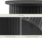 mopio Quin Pedestal Side Table, Tambour Round Fluted End Table, Small Accent - Image 3