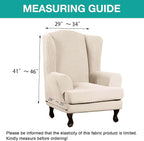 Turquoize Wingback Chair Covers 2 Piece Wing Chair Slipcover Stretch Slipcovers - Image 5