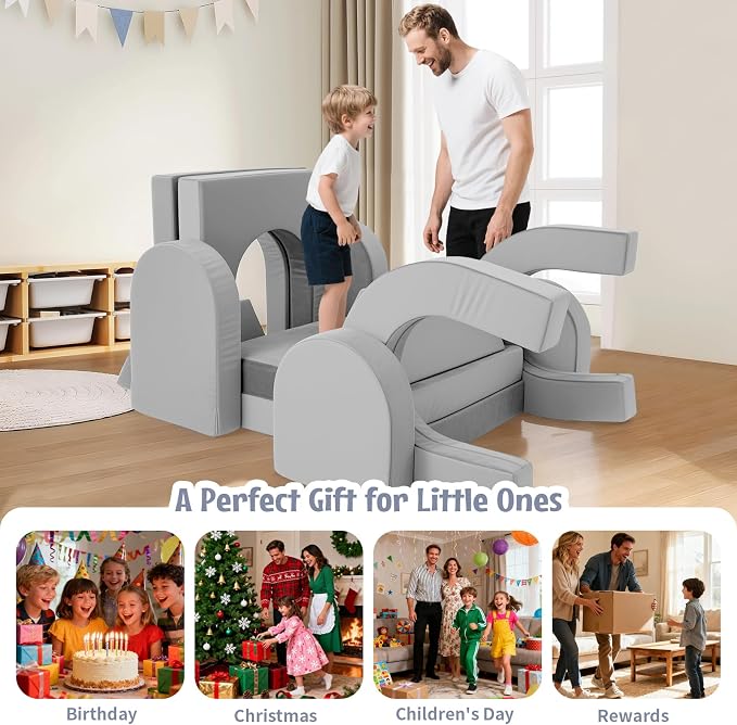 Kids Modular Play Sofa Convertible Foam Play Mat, Transformable Into a Game - Image 4