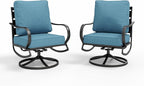Sophia & William 2 Pieces Patio Furniture Sets Metal Sofa Chairs Patio Cushion by SophiaWilliam