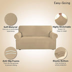 Easy-Going Stretch 4 Seater Oversized Sofa Couch Cover Sand | 1-Piece Extra - Image 4