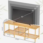 Amazer Bamboo TV Stand for 60 65 Inch TV, Entertainment Center - Image 2