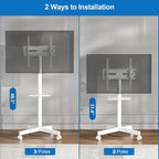 Mobile TV Stand for 23-65 Inch LCD LED Flat/Curved Panel Screen TVs, Height - Image 4