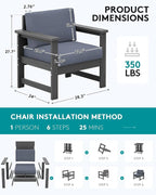 SERWALL 2 Pieces Single Cushioned Sofa Armchair - Image 2