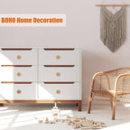 ANPHSIN Boho Rattan Cabinet Dresser Knobs- Durable Beech Wood Drawer Knobs - Image 5
