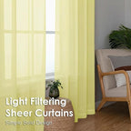 Sheer Curtains 84 Inches Long 2 Panels Set, Light Filtering Transparent - Image 7