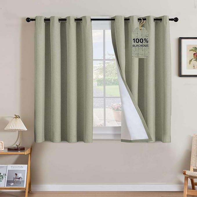H.VERSAILTEX Linen Curtains 100% Blackout Curtains by HVERSAILTEX