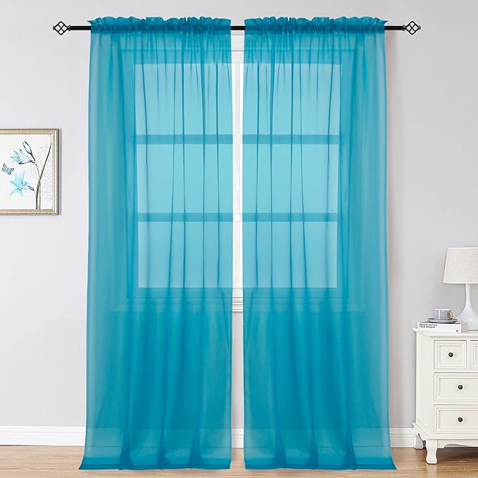 Marine Sheer Curtains 96 Inch Length, Elegant Sheer Curtains by OWENIE