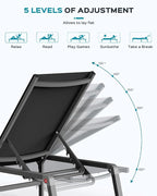 Ciokea Aluminum Foldable Lounge Chairs Set of 4 - Image 4