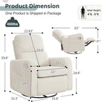 Swivel Rocker Recliner, Oversized Manual Nursery Glider Rocking Recliner Chair - Image 2