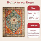SERISSA 9x12 Washable Non Slip Boho Area Rug - Image 7