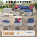 5-Piece Outdoor Sectional Sofa Set, Outdoor Patio Set Sectional Sofa, - Image 2