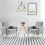Accent Chair Set of 2 Living Room, Fabric Upholstered Comfy Reading Chair by Lohoms