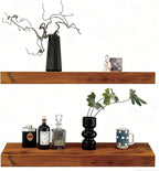 Solid Wood Floating Shelves, 31.5in Finished Real Wood Wall Shelves by Unknown