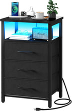 Yoobure Night Stand with Charging Station, 16 Colors LED Nightstand with USB by Yoobure