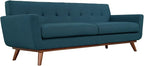 Modway Engage Mid-Century Modern Upholstered Fabric Sofa in Azure - Image 4