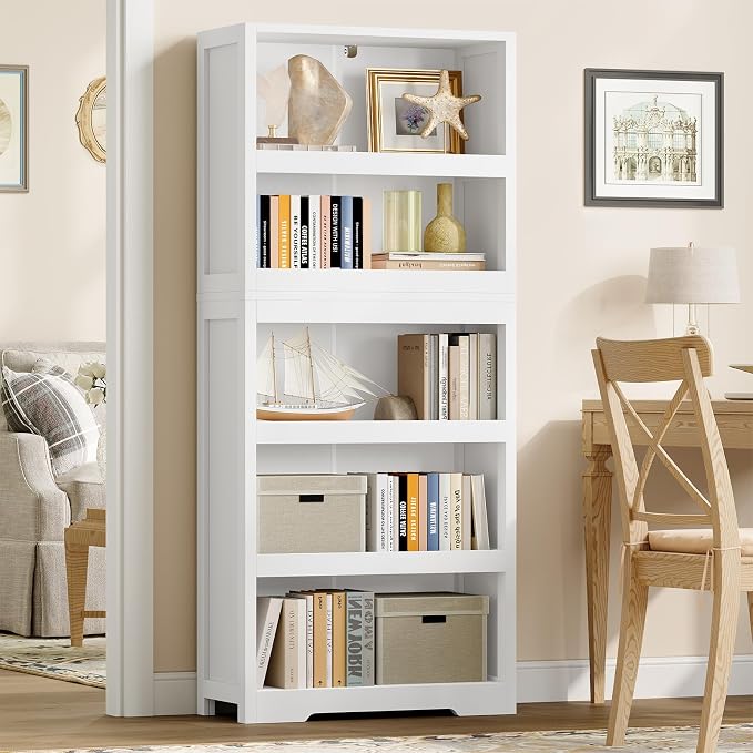TEENFON 64.2" Bookcase, 5-Tier Open Bookshelves and Bookshelf, Freestanding by TEENFON