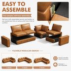 ABCASA Oversized Modular V Shaped Sectional Couches - Image 8