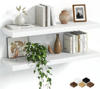 Fun Memories Floating Shelves for Wall, 30 Inch Set of 2 Rustic Wood Wall by FunMemories