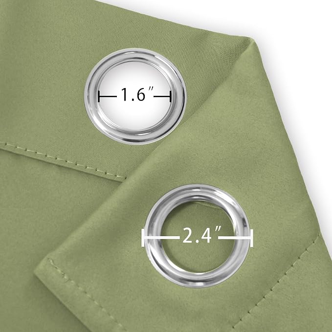 Sage Green Thermal Blackout Curtains/42 x 95 Inch/Set of 2 Panels Room - Image 5