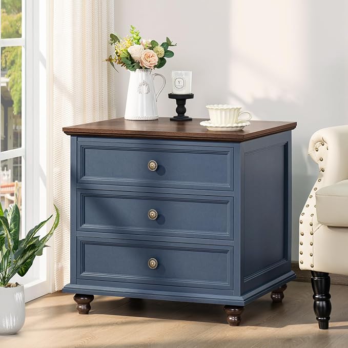 Joaxswe 24" Wide Farmhouse Night Stand Set of 2, Large End Table - Image 6