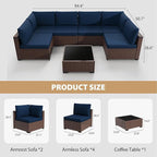 KIGOTY 7-Piece Patio Furniture Set, All-Weather PE Rattan Outdoor Sectional Sofa - Image 3