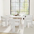 RIVOVA Modern Barrel Dining Chairs Set of 6, PU Leather Upholstered Accent Side by RIVOVA
