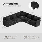 ELUCHANG 114" Oversized V-Shaped Cloud Couch Modular Sectional Sofa - Image 2