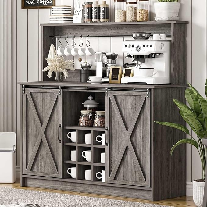 4ever2buy Farmhouse Coffee Bar Cabinet - Image 8