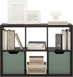 Furinno Cubicle Book Shelf, 6-Cube Bookshelf, Extra Thick Frame Horizontally & - Image 8