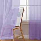 Light Purple Sheer Curtains 90 Inches Long 2 Panels Set - Image 6