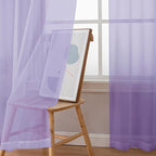 Chyhomenyc Lilac Sheer Curtains 96 inches Long 2 Panels, Light Filtering Soft - Image 4