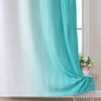 Teal and Grayish White Ombre Blackout Curtains - Image 6