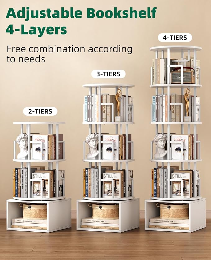 Kalrin 5 Tier Rotating Bookshelf - Image 8