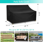 WLEAFJ Patio Sofa Cover Waterproof, Outdoor Loveseat Cover, Heavy Duty Outdoor - Image 2