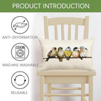 RABUSOFA Watercolor Birds Pillows Decorative Throw Pillows 12x20, Hand-Painted - Image 6