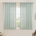 Light Sage Linen Curtains 45 Inches Long by LAMIT