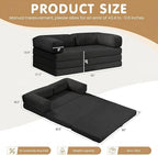 JUIKURY Foldable Convertible Sofa Bed, Tri-Fold Floor Couch Sleeper Sofa - Image 2