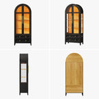 Vlsrka 71" Arched Curio Cabinet - Image 9