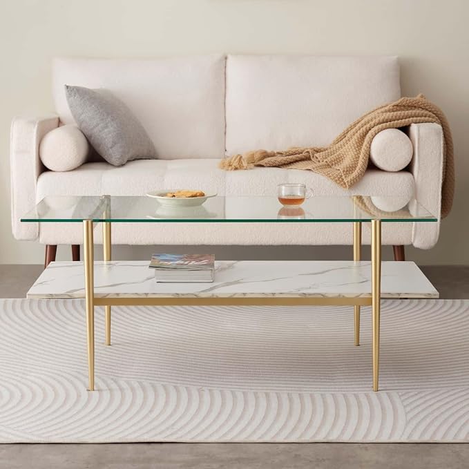 LumFurn Rectangle Coffee Table for Living Room, Mid-Century Modern Design - Image 4