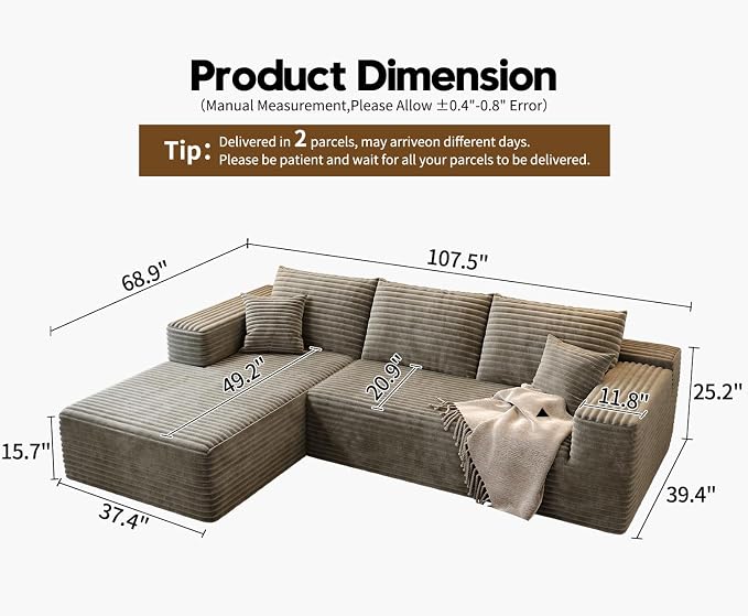 107.5" Cloud Modular Sectional Sofa Couch - Image 2