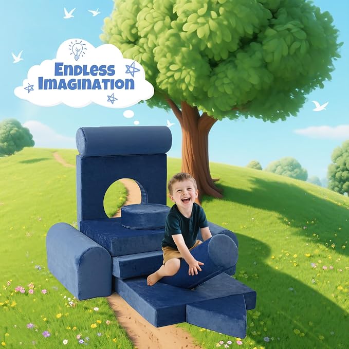 Modular Kids Play Sofa Multifunctional Kids Sofa Convertible Foam Floor Mat - Image 8