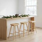LukeAlon 24.25" Modern Counter Height Bar Stools Set of 4 Wooden Ergonomic - Image 5