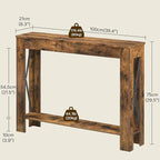 YATINEY Farmhouse Console Table, 39.4'' Small Narrow Entryway Table, Wood Couch - Image 3